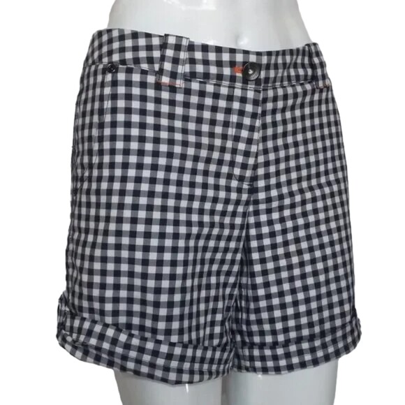 NIKE Dri-Fit Shorts, 10, Golf Fit, Blue/White Gingham, 6" inseam, Pockets - Picture 2 of 14